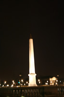 The Obelisk at The Place de la Concorde Photo Gallery (At Night) (Paris, France)