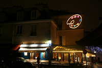 Montmartre Tepesi (Ressamlar Tepesi) (Place du Tertre) Fotoraf Galerisi 2 (Gece) (Paris, Fransa)