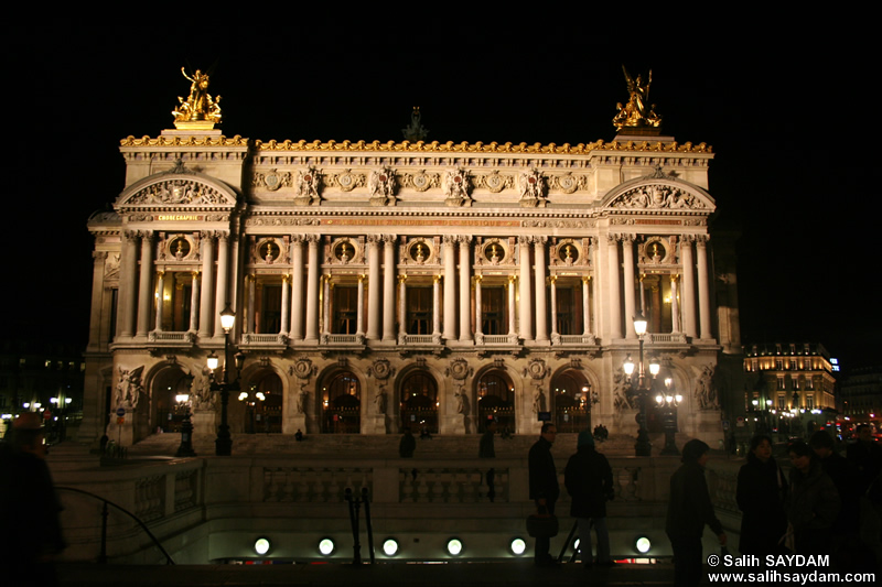 Opera Binas (Garnier Saray) (Thtre de l'Opra (Palais Garnier)) Fotoraf Galerisi (Gece) (Paris, Fransa)