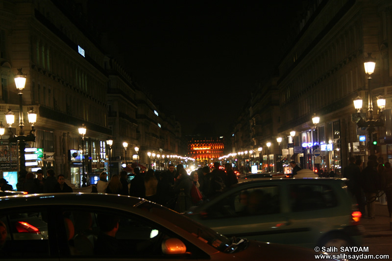 Opera Bulvar (Avenue de l'Opra) Fotoraf Galerisi (Gece) (Paris, Fransa)