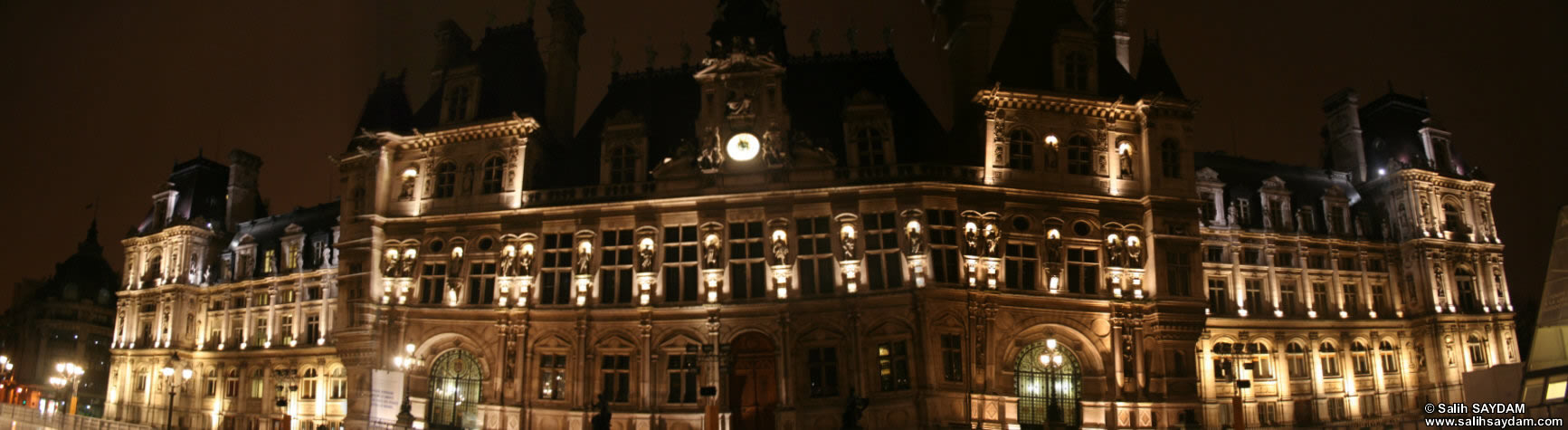 Paris Belediyesi (Htel de Ville) Panoramas 1 (Gece) (Paris, Fransa)