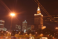 Palace of Culture and Science (Palac Kultury i Nauki, PKiN) Photo Gallery 6 (At Night) (Warsaw, Poland)