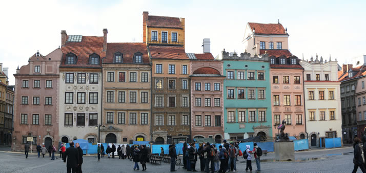 Panorama of Old Town Market Place 1 (Old Town, Warsaw, Poland)