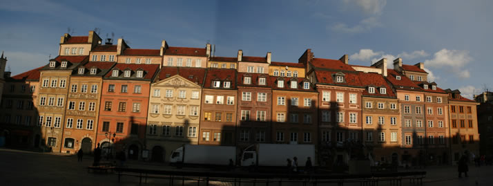 Panorama of Old Town Market Place 4 (Old Town, Warsaw, Poland)