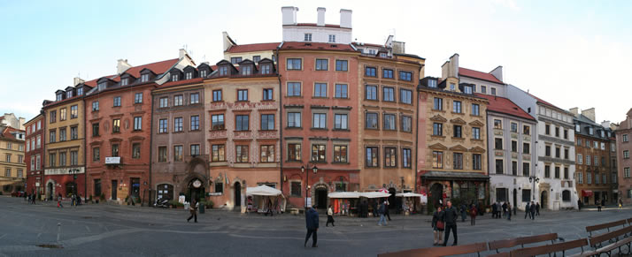 Panorama of Old Town Market Place 6 (Old Town, Warsaw, Poland)