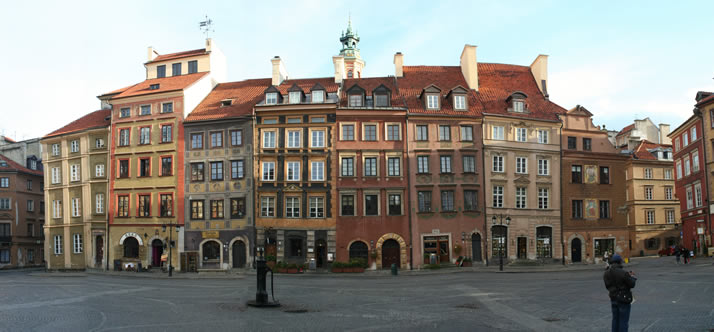 Panorama of Old Town Market Place 7 (Old Town, Warsaw, Poland)