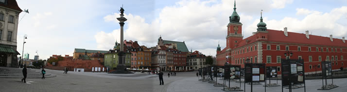 Panorama of Castle Square 1 (Old Town, Warsaw, Poland)