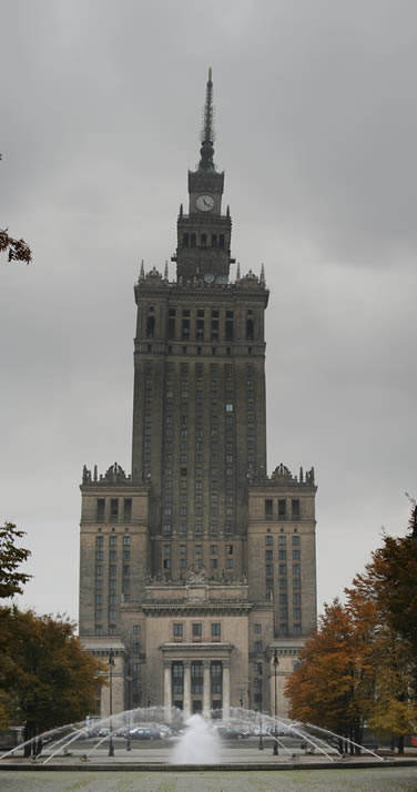 Vertical Panorama of Palace of Culture and Science (Palac Kultury i Nauki, PKiN) (Warsaw, Poland)